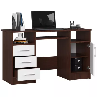 KARLION Computertisch – Wenge/Weiß