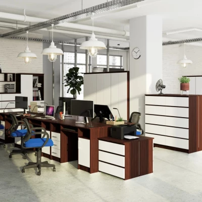 KARLION Computertisch – Wenge/Weiß