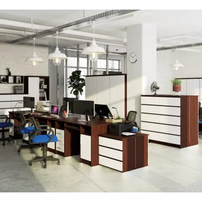 KARLION Computertisch – Wenge/Weiß