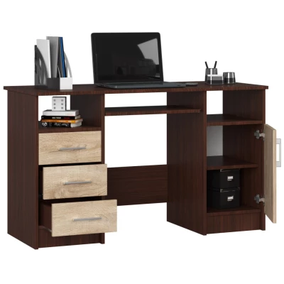 KARLION Computertisch – Wenge / Sonoma Eiche
