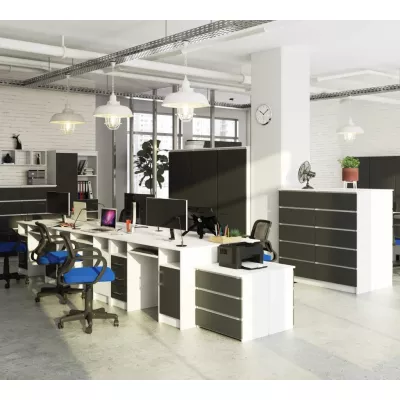 KARLION Computertisch - weiß / dunkelgrau