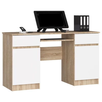 PC-Schreibtisch FINLOR – Sonoma-Eiche / Weiß