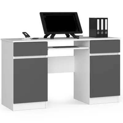 FINLOR PC-Schreibtisch - weiß/grau