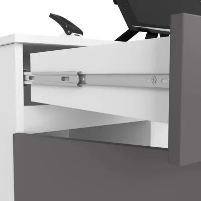 FINLOR PC-Schreibtisch - weiß/grau