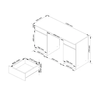 FINLOR PC-Schreibtisch - weiß/grau