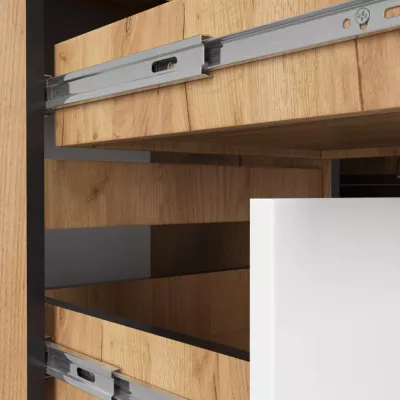 Schreibtisch für die Ecke SILAN – Craft Eiche / Weiß, linke Ausführung