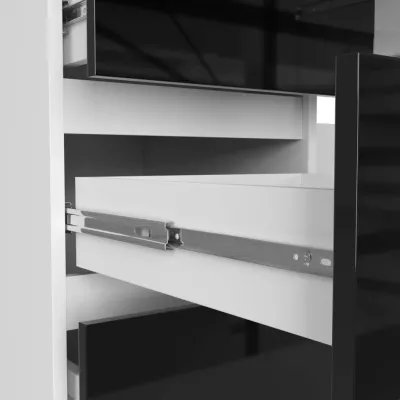 Schreibtisch mit Schubladen IVOAN – weiß/schwarz glänzend