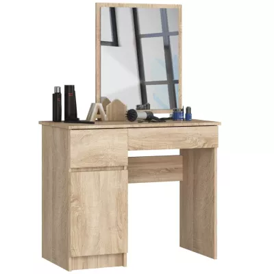Frisiertisch mit Spiegel BRETIK – Sonoma Eiche, linke Ausführung