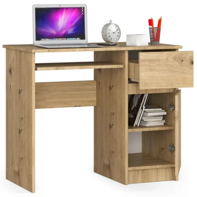 PC-Schreibtisch KALRION – Artisan Eiche, rechte Ausführung