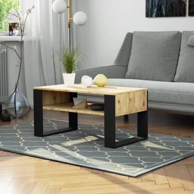 TYVREN Couchtisch – Artisan Eiche / schwarz