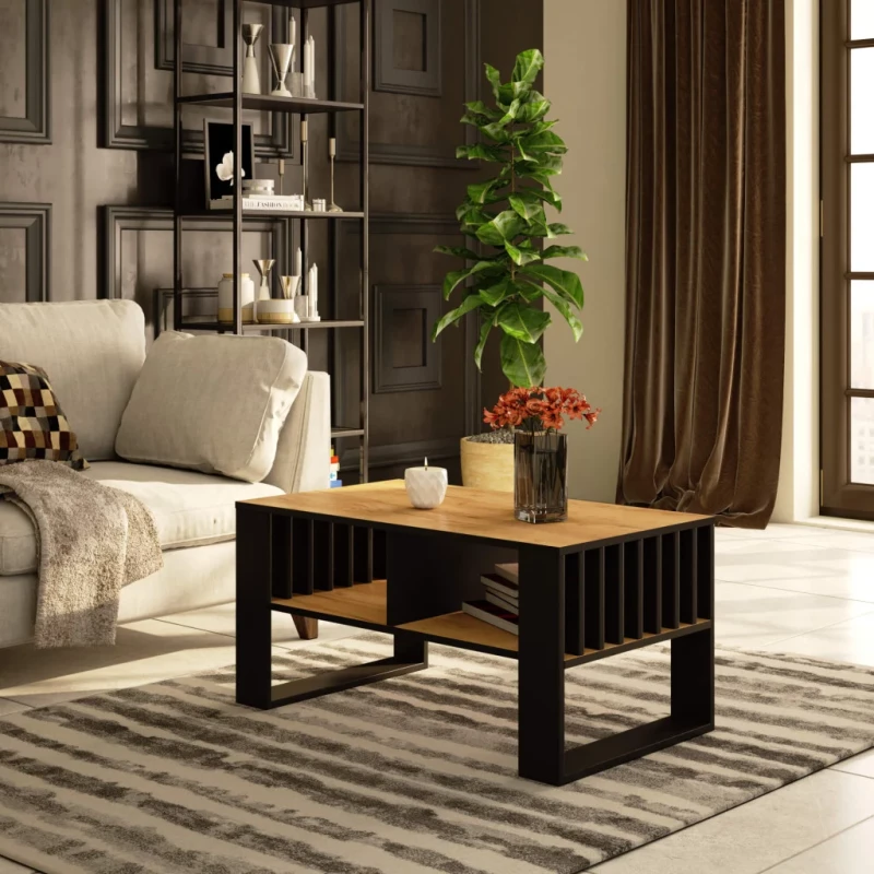 Couchtisch NIVOS – Craft Eiche / Schwarz