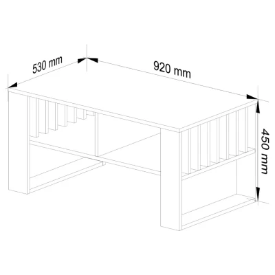 Couchtisch NIVOS – Craft Eiche / Schwarz