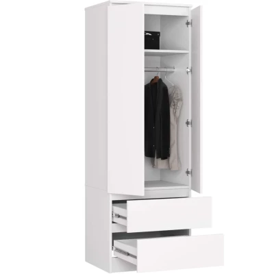 Kleiderschrank mit Schubladen 60 cm WREN - weiß