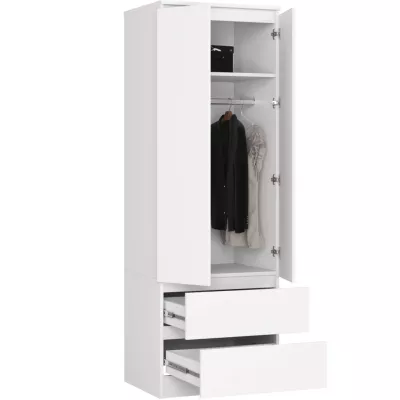 Kleiderschrank mit Schubladen 60 cm WREN - weiß