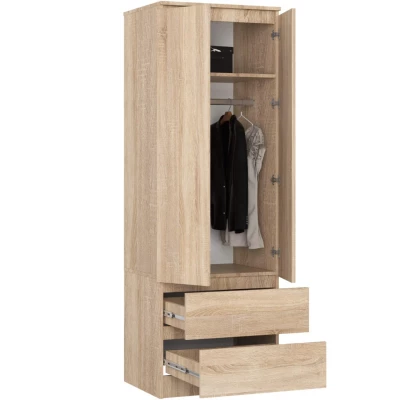 Kleiderschrank mit Schubladen 60 cm WREN - Sonoma Eiche