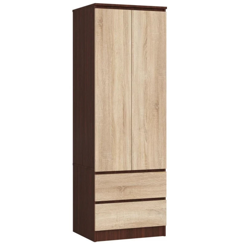 Kleiderschrank mit Schubladen 60 cm WREN - Wenge / Sonoma Eiche