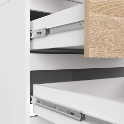 Kleiderschrank mit Schubladen 60 cm WREN - weiß / Sonoma Eiche