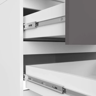 Kleiderschrank mit Schubladen 60 cm WREN - weiß/grau