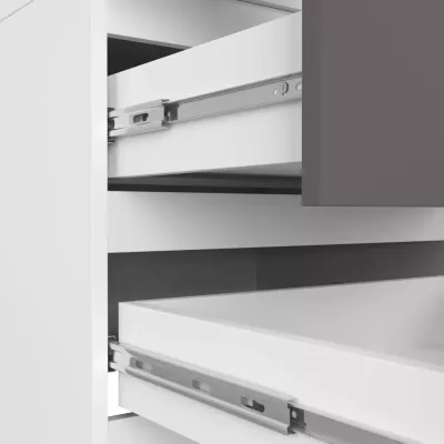 Kleiderschrank mit Schubladen 60 cm WREN - weiß/grau