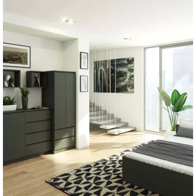 Kleiderschrank mit Schubladen 60 cm WREN - grau