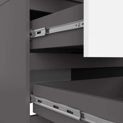 Kleiderschrank mit Schubladen 60 cm WREN - grau/weiß