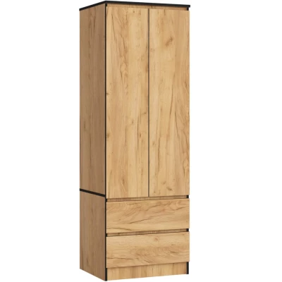 Kleiderschrank mit Schubladen 60 cm WREN - Craft Eiche