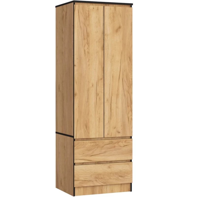 Kleiderschrank mit Schubladen 60 cm WREN - Craft Eiche