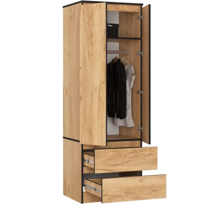 Kleiderschrank mit Schubladen 60 cm WREN - Craft Eiche