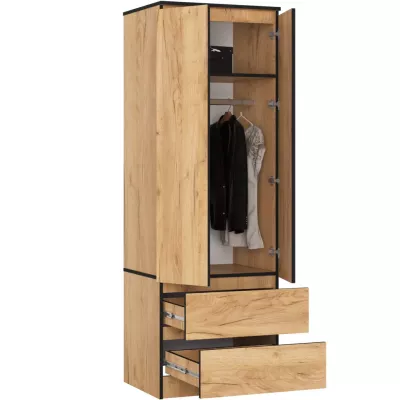 Kleiderschrank mit Schubladen 60 cm WREN - Craft Eiche