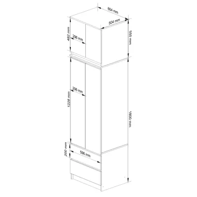Kleiderschrank mit 60 cm Auszug WREN - weiß