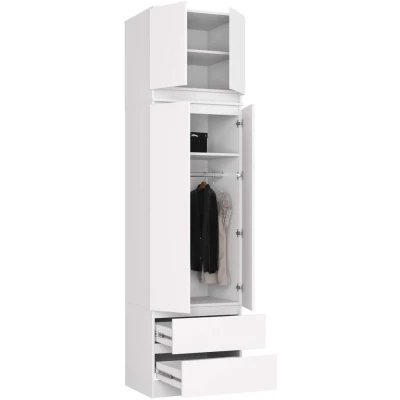 Kleiderschrank mit 60 cm Auszug WREN - weiß