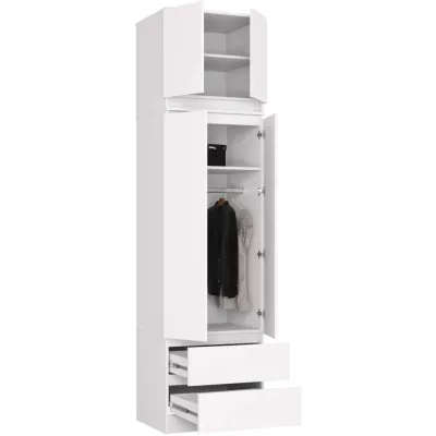 Kleiderschrank mit 60 cm Auszug WREN - weiß
