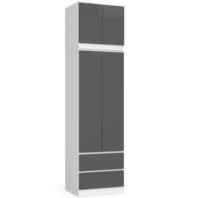 Kleiderschrank mit 60 cm Auszug WREN – weiß/grau