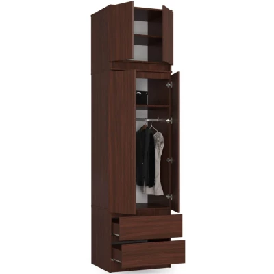 Kleiderschrank mit 60 cm Auszug WREN - Wenge