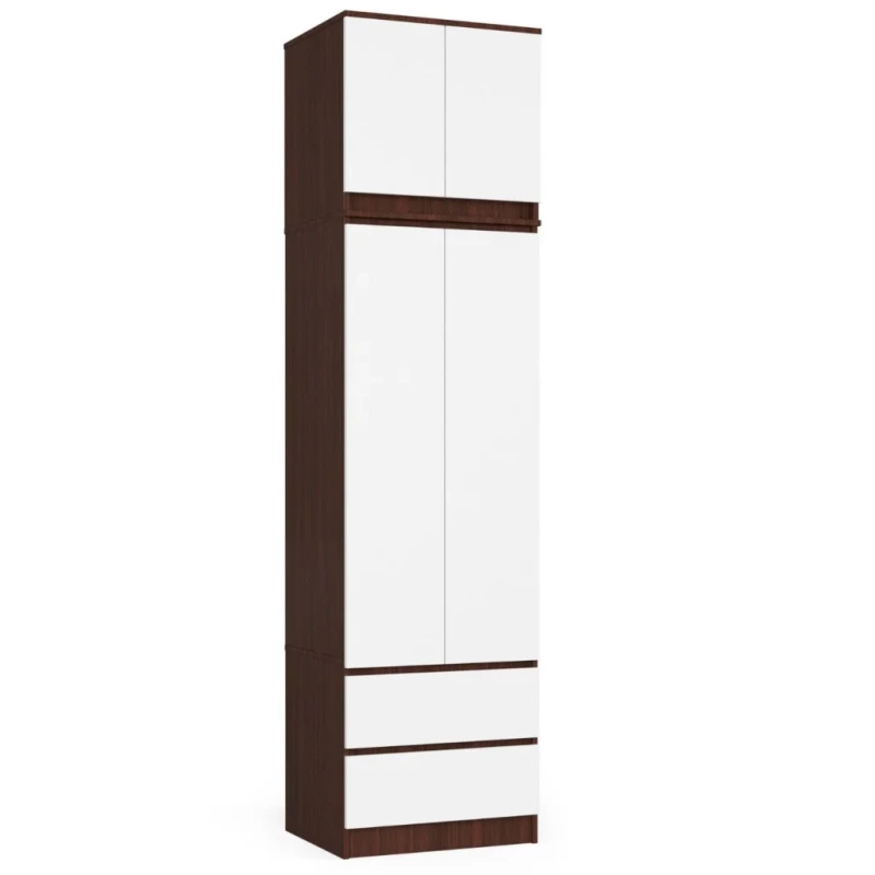 Kleiderschrank mit 60 cm Auszug WREN – Wenge/Weiß