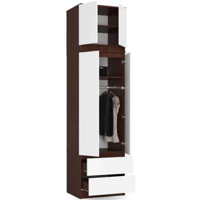 Kleiderschrank mit 60 cm Auszug WREN – Wenge/Weiß