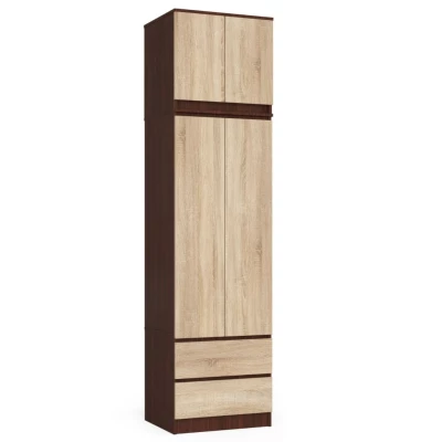 Kleiderschrank mit 60 cm Auszug WREN – Wenge/Sonoma Eiche