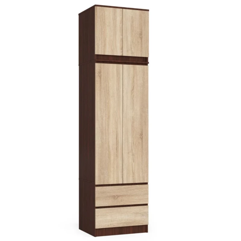 Kleiderschrank mit 60 cm Auszug WREN – Wenge/Sonoma Eiche