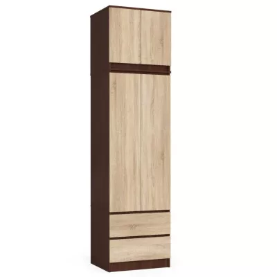 Kleiderschrank mit 60 cm Auszug WREN – Wenge/Sonoma Eiche
