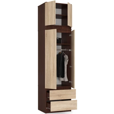 Kleiderschrank mit 60 cm Auszug WREN – Wenge/Sonoma Eiche