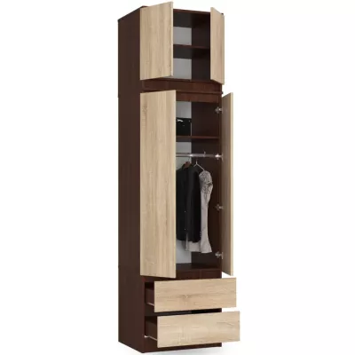 Kleiderschrank mit 60 cm Auszug WREN – Wenge/Sonoma Eiche