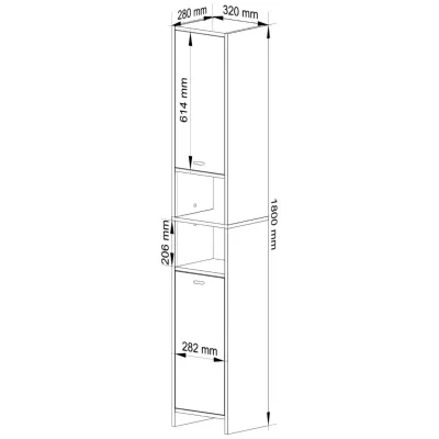 Badezimmerschrank SERAEL – Artisan Eiche / Weiß