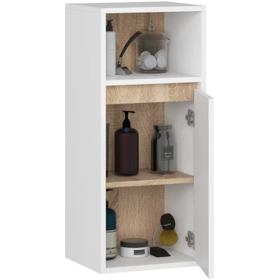 MARLION Wand-Badezimmerschrank – Weiß / Sonoma Eiche