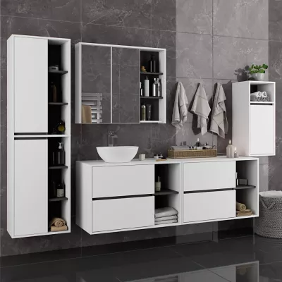 Wand-Badezimmerschrank MARLION – weiß/grau