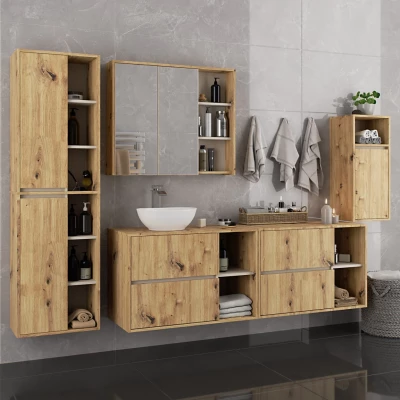 MARLION Wand-Badezimmerschrank – Artisan Eiche / Kaschmir