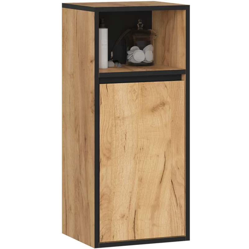 MARLION Wand-Badezimmerschrank – Craft Eiche / Schwarz