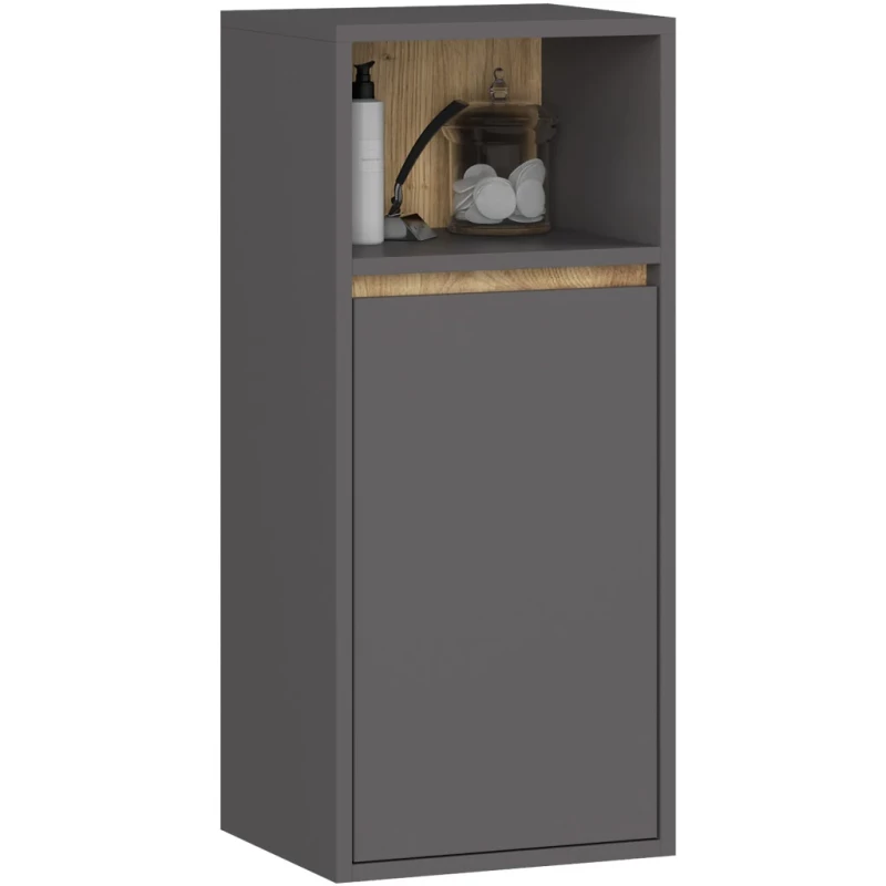Wand-Badezimmerschrank MARLION – Grau / Artisan Eiche