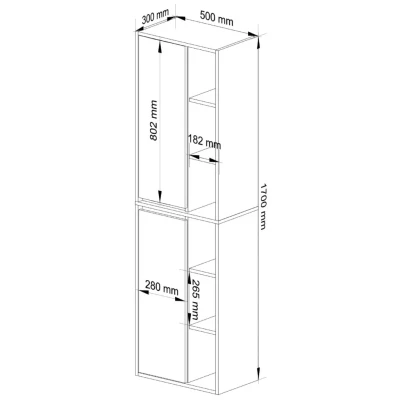 Wandhängender Badezimmerschrank MARLION - Artisan Eiche / Kaschmir