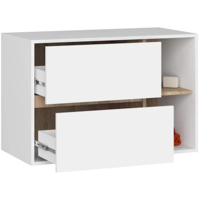 Badezimmerschrank unter dem Waschbecken MARLION - weiß / Sonoma Eiche