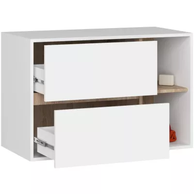 Badezimmerschrank unter dem Waschbecken MARLION - weiß / Sonoma Eiche